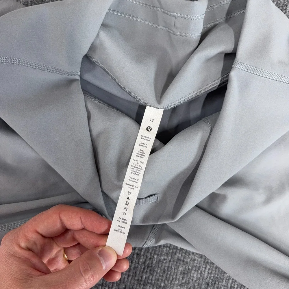 Lululemon Leggings Women 12 Rhino Gray Wunder Train High Rise Crop 23
